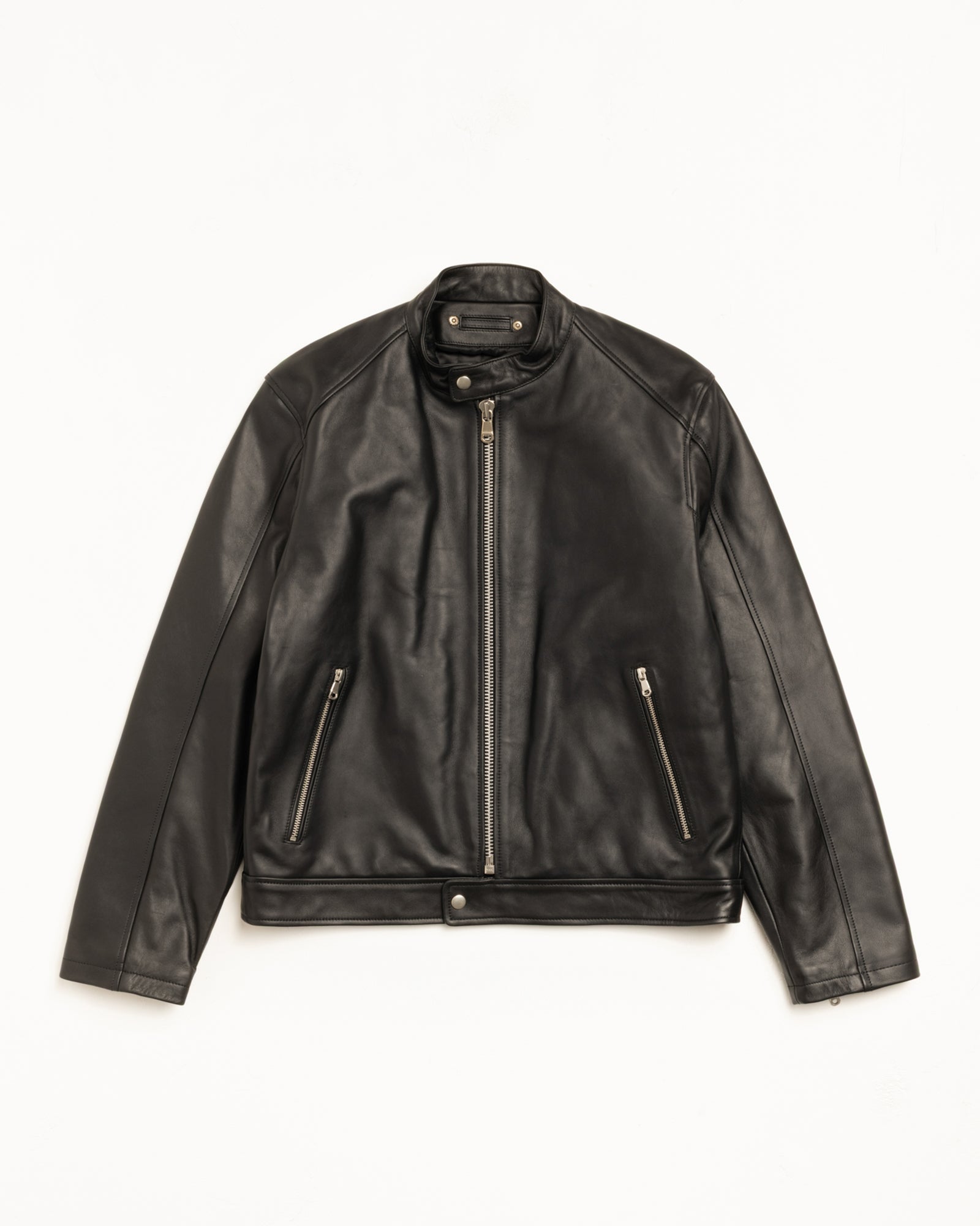 Cafe Racer Leather Jacket – Black | Outerwear | Stüssy