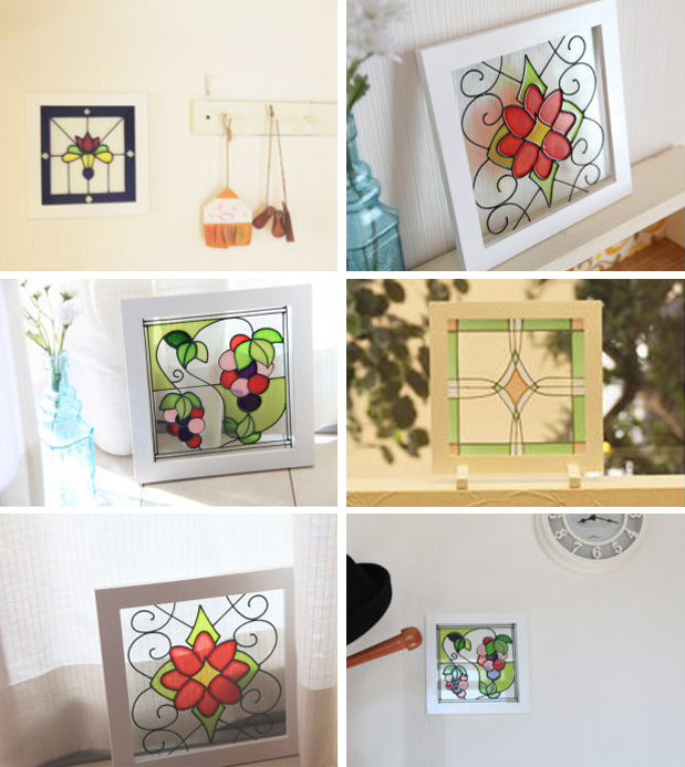 ステンドグラス風プレート 190角（インテリア雑貨・壁掛け）の通販