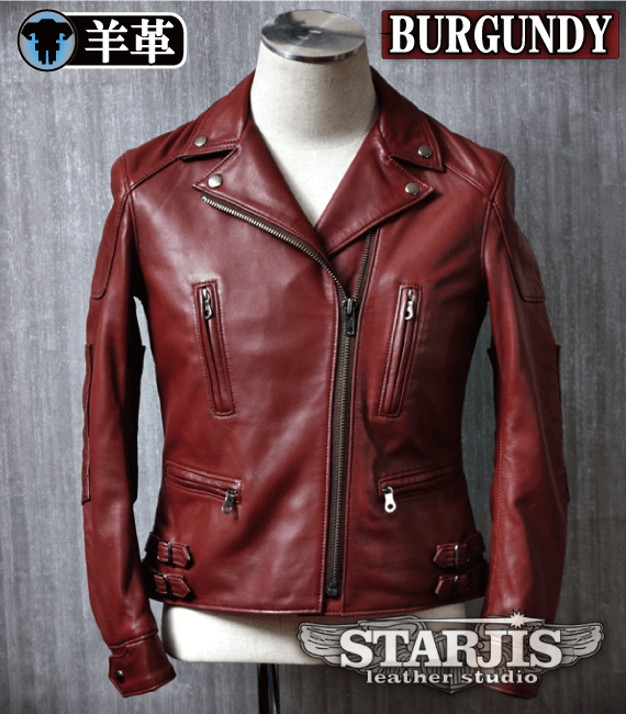 未使用級✨】daboro シングルライダース レザージャケット 羊革 赤 XL
