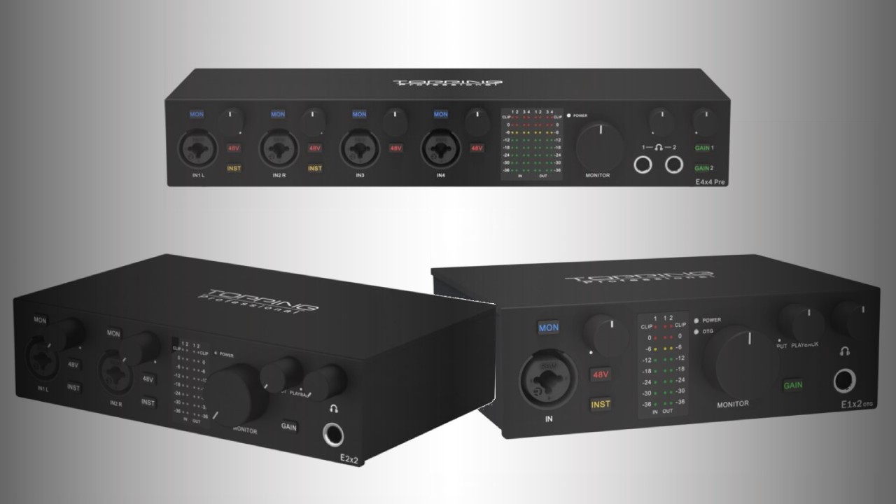 Topping launches E2x2, E4x4 and E1x2 USB audio interfaces