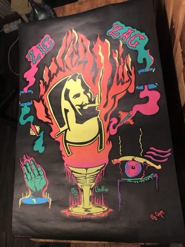 Zig Zag Man Big Brother Black Light Poster ジグザグ ビンテージ