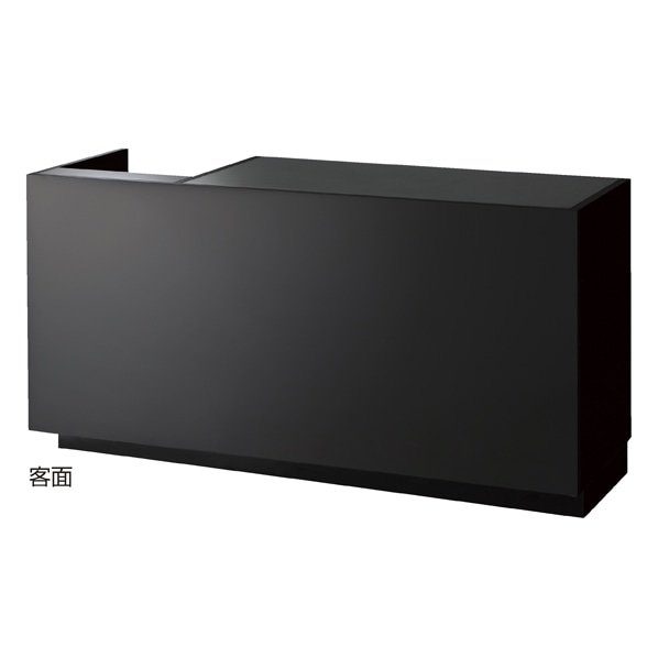 ガラストップ一体型レジ台 ブラック〔ストエキオリジナル〕