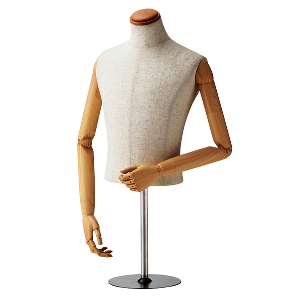 紳士腕付き芯地張卓上トルソーM〔ストエキオリジナル〕