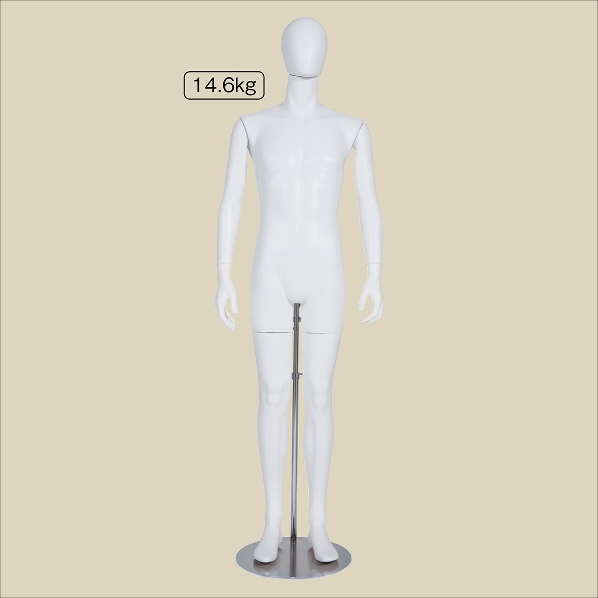 紳士全身腰受けリアルマネキン 固定腕