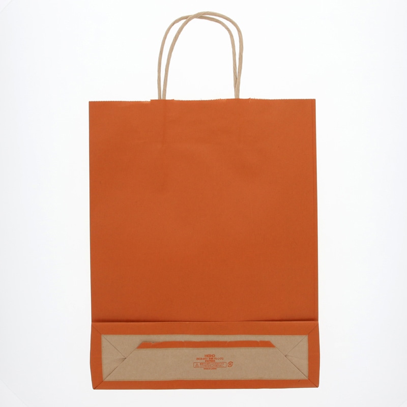 HEIKO チャームバッグ 手提げ紙袋 カラークラフト オレンジ 幅21×奥行