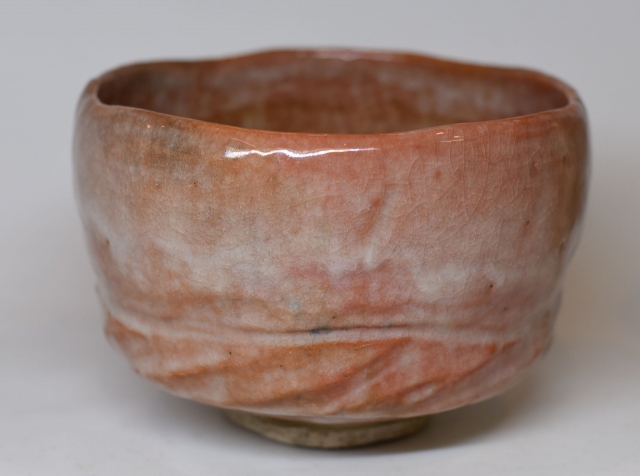 小川長楽造 赤楽 蓋置 共箱 美品(BB485) 小川長楽造 赤