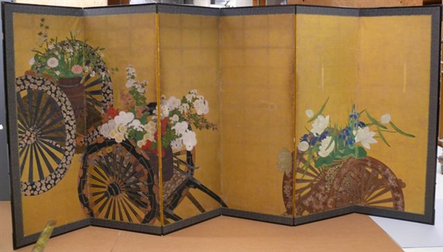 ポートランド美術館（米国）所蔵「花車図屏風」