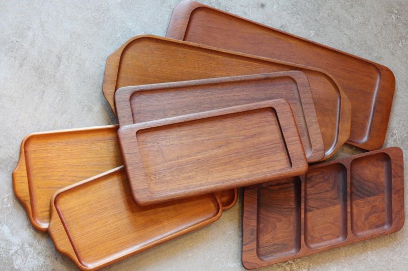 北欧デンマークDIGSMED社チークの回転トレイ（ターンテーブル） 北欧