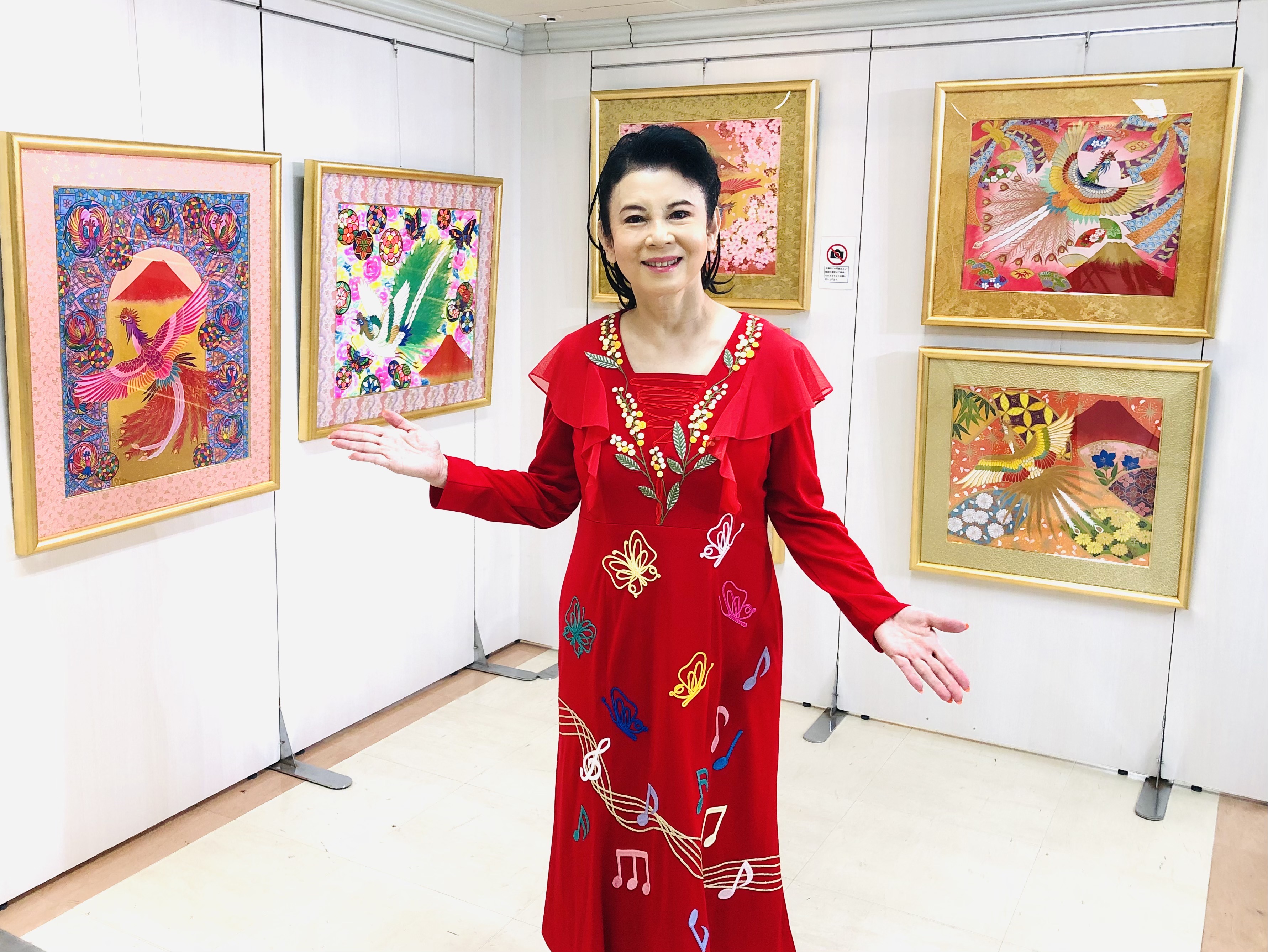 GLC】あいはら友子「赤富士」日本画6号 同サイズ発表30万開運! 2277