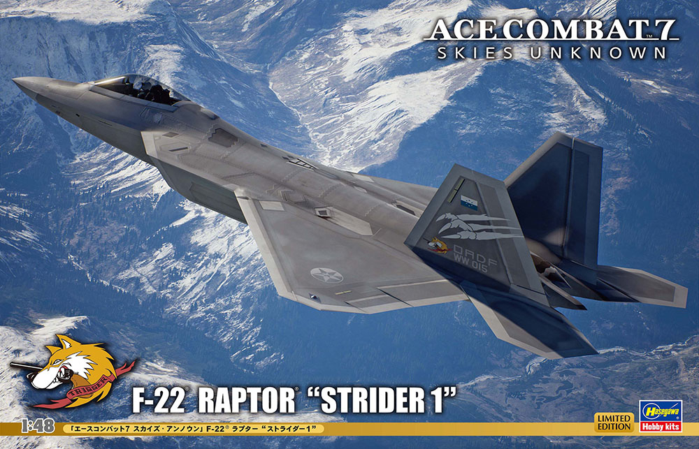 Ace Combat 7 Skies Unknown F-22 Raptor 'Strider 1' Hasegawa SP558