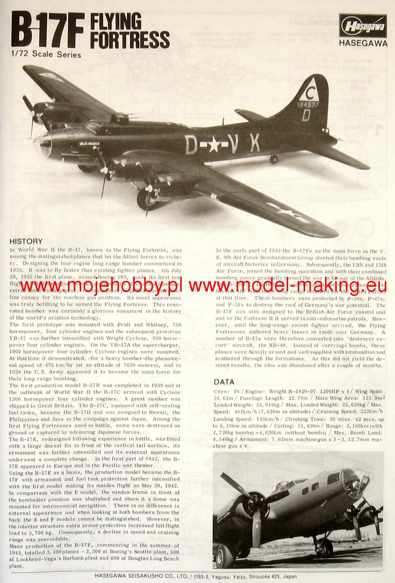 B-17F Nose Art Hasegawa 00077