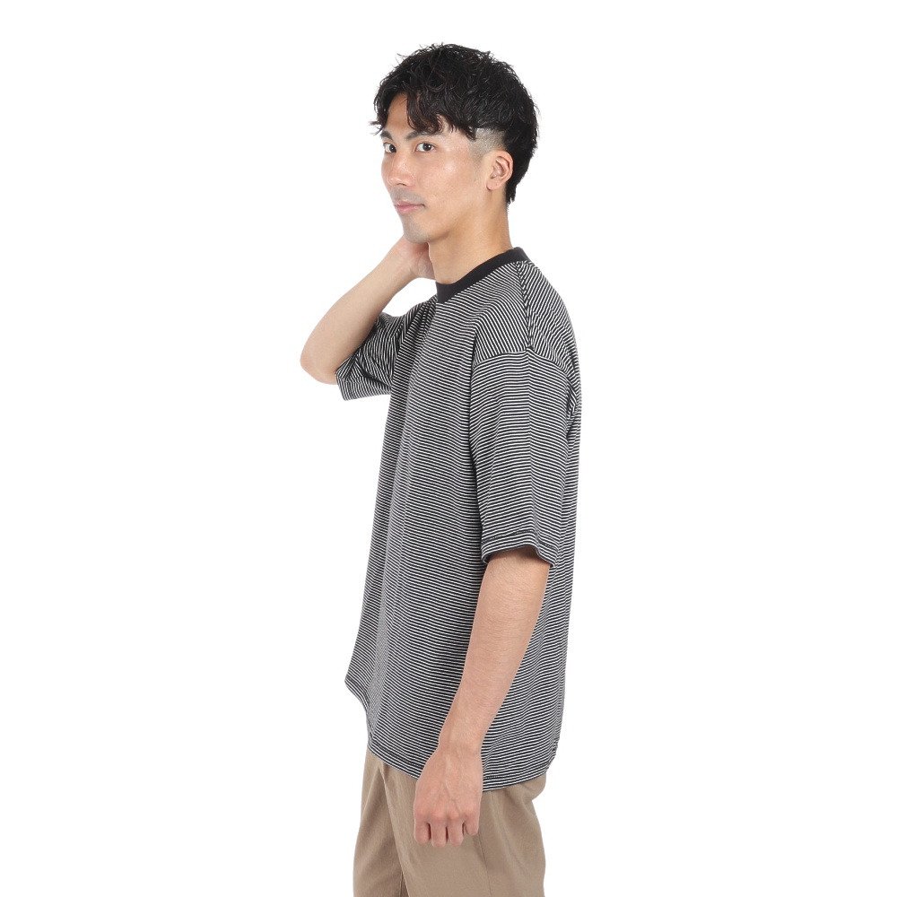 ヘルスニット（Healthknit）（メンズ）ナローボーダー ワイド クルー