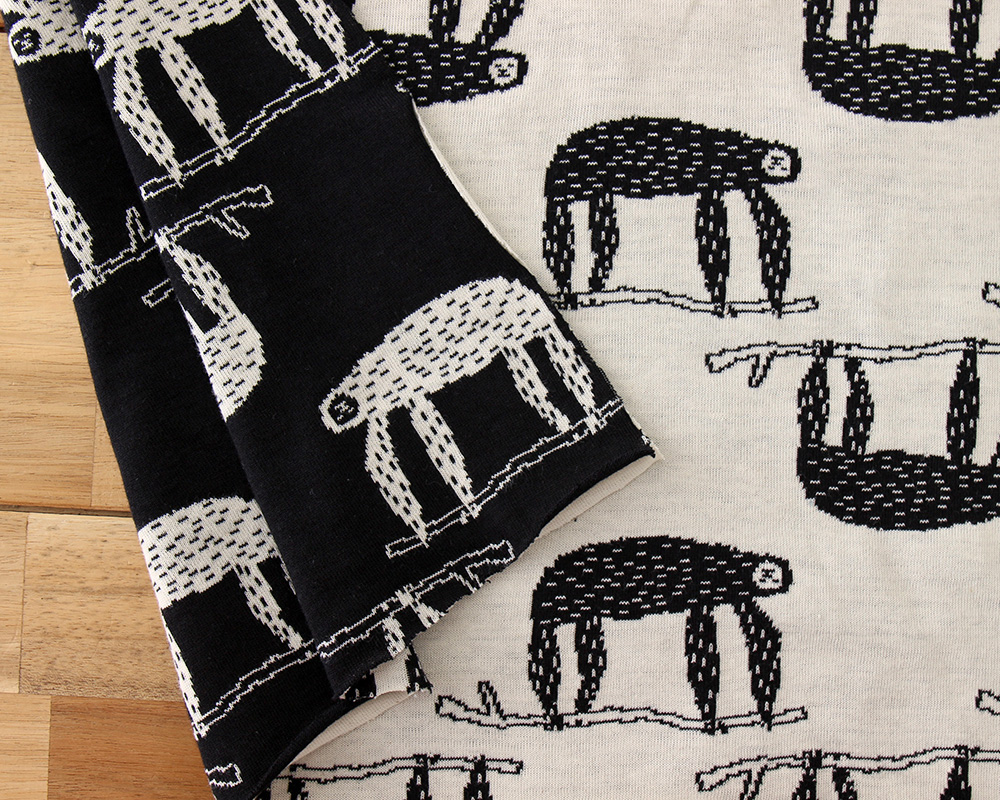 maffon リバーシブル・ジャガードニット なまけもの [M便 1/4]の通販