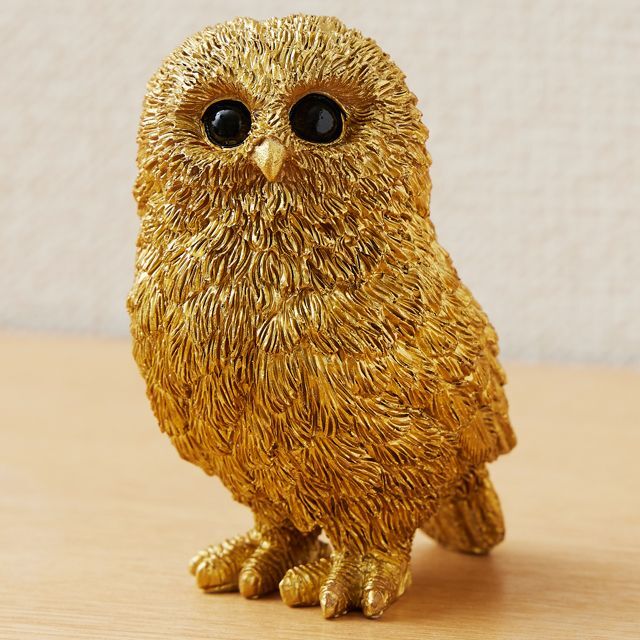 金持神社でご祈祷された金運黄金縁起物「福来（ふくろう）」EDN-0128