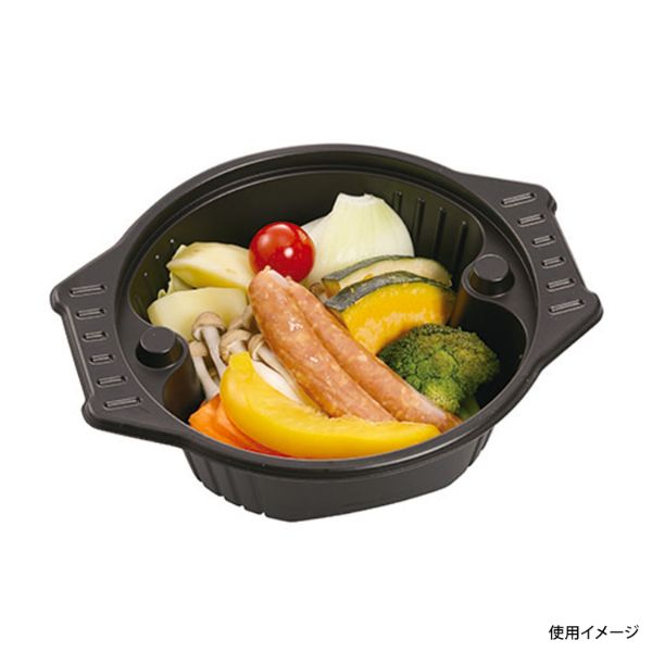 スープ容器 CN-なべ 中 黒本体 エフピコチューパ | テイクアウト容器の