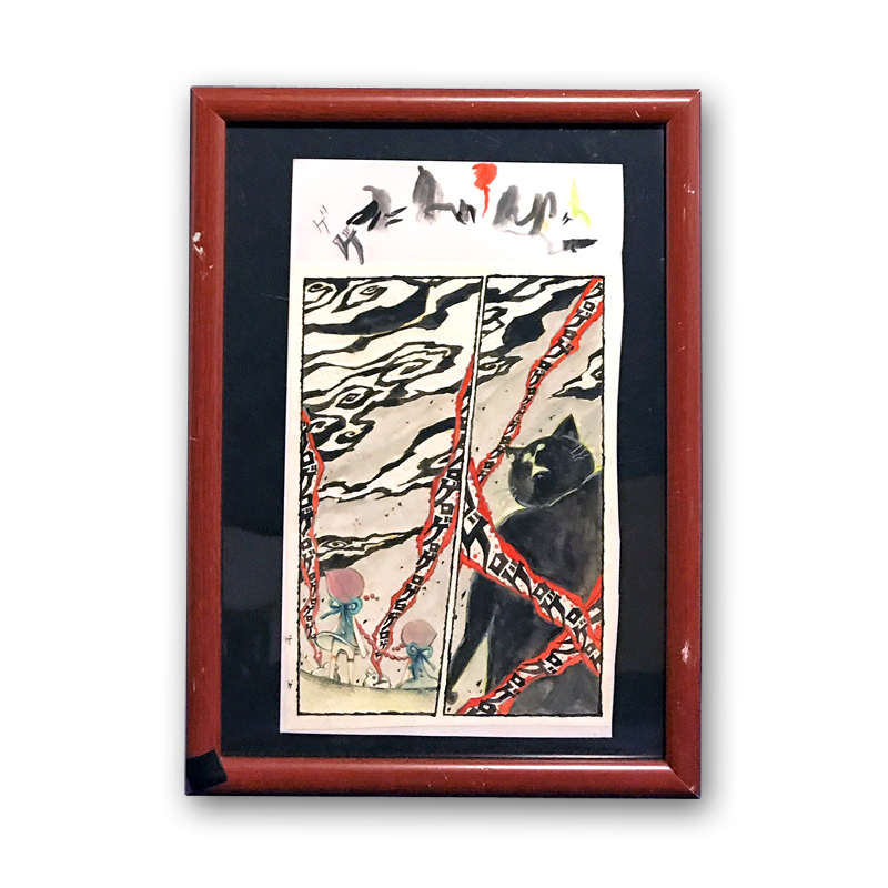 劇団 イヌカレー 2shiroinu アート作品 ゴールドフレーム 原画 劇団