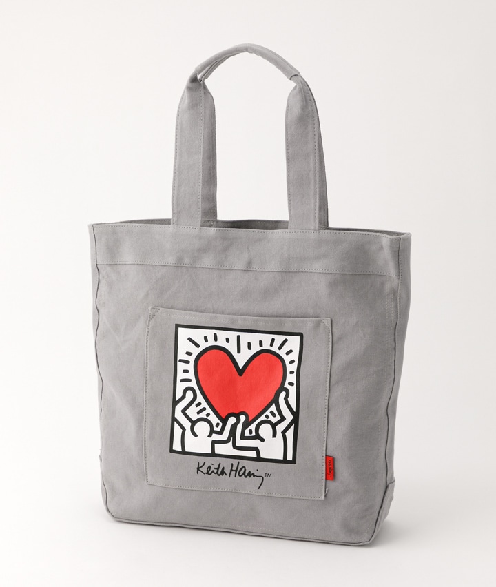 キースヘリング】キースヘリング帆布トート（ハート）(37×42×12