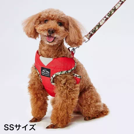 犬用胴輪 EthicalDoor エシカルドア 迷彩ベストハーネスSS レッド