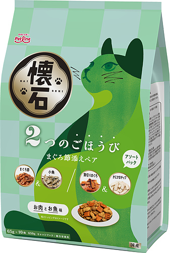 キャットフード「懐石 2つのごほうび まぐろ節添えペア」｜国産フード