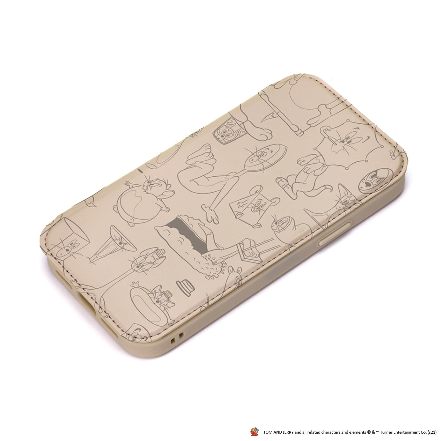 iPhone 13用 ガラスフリップケース [トムとジェリー/モカ]｜株式会社PGA