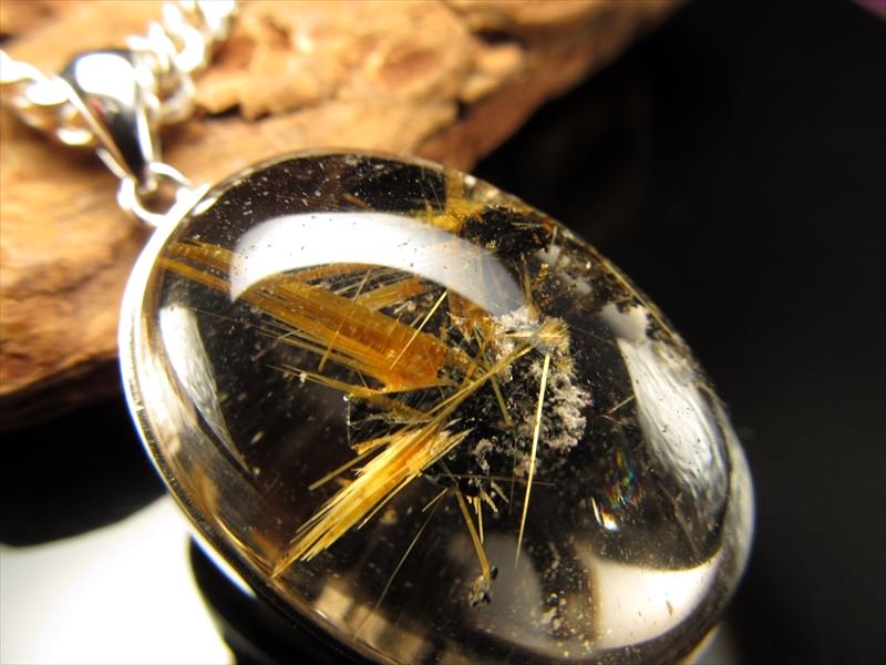 極上品】超透明 ゴールドルチル ペンダントトップ 豪華 K18使用 トップ