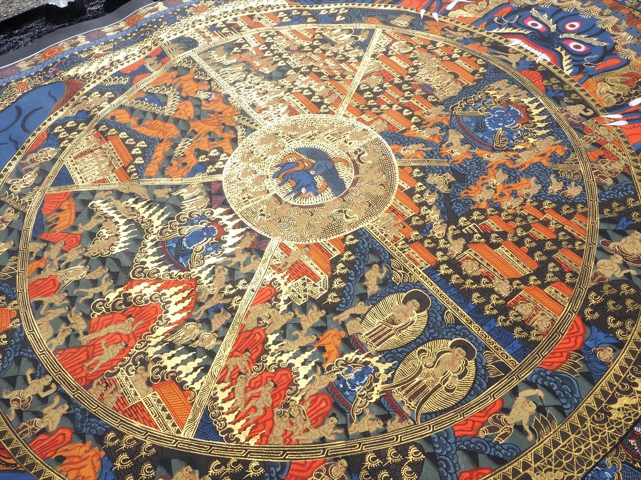 ◇現地より直送！職人による肉筆◇貴重な本物・曼荼羅（マンダラ