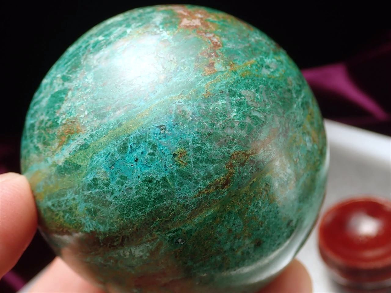 ☆まるで地球！☆濃い青緑色☆幸運と繁栄の象徴☆1点物☆クリソコラ