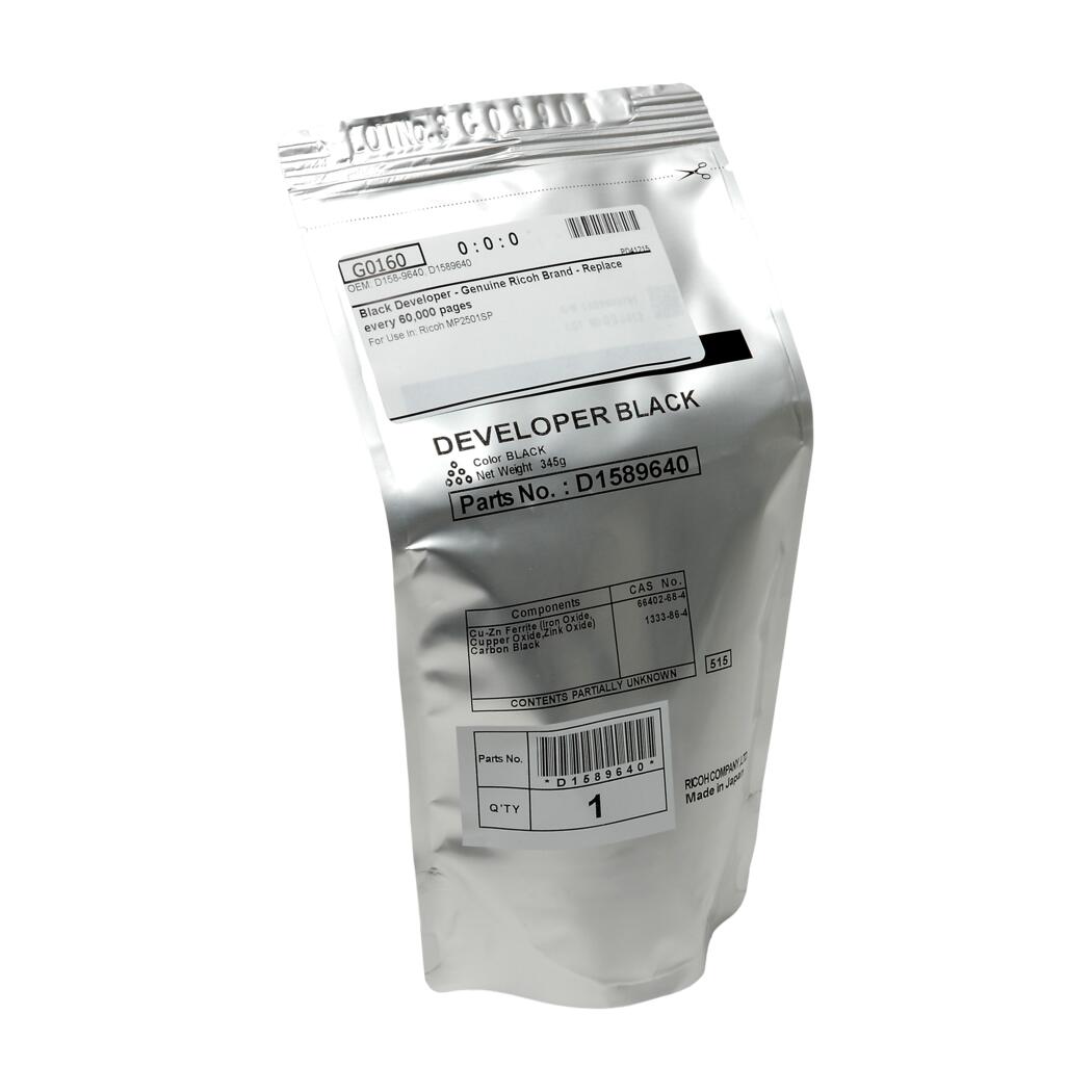 Ricoh D158-9640 (D1589640) Black Developer, Genuine (G0160)