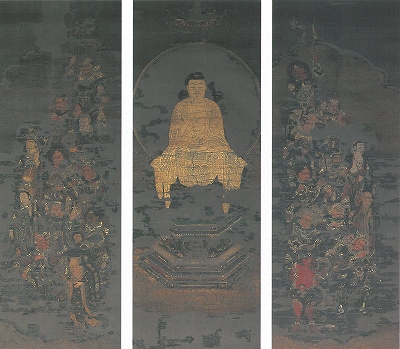 古仏画!! 江戸期『釈迦十六善神図』紙本肉筆 細密画!! 古仏画!! 江戸期