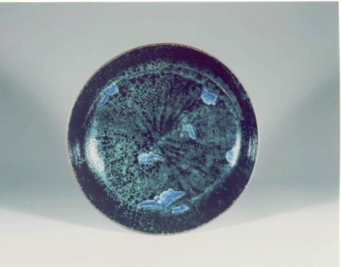 江戸時代」古九谷様式『五彩手の輪花中皿』五枚セット ※【二重角福