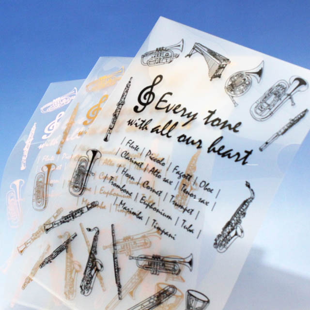 A4 クリアファイル 《 Wind 》 3枚セット 125605 音楽雑貨