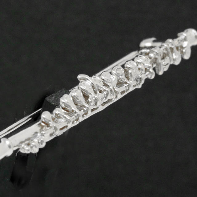 SV925 シルバー ブローチ 《フルート》 Rhメッキ仕上 ☆ 音楽雑貨