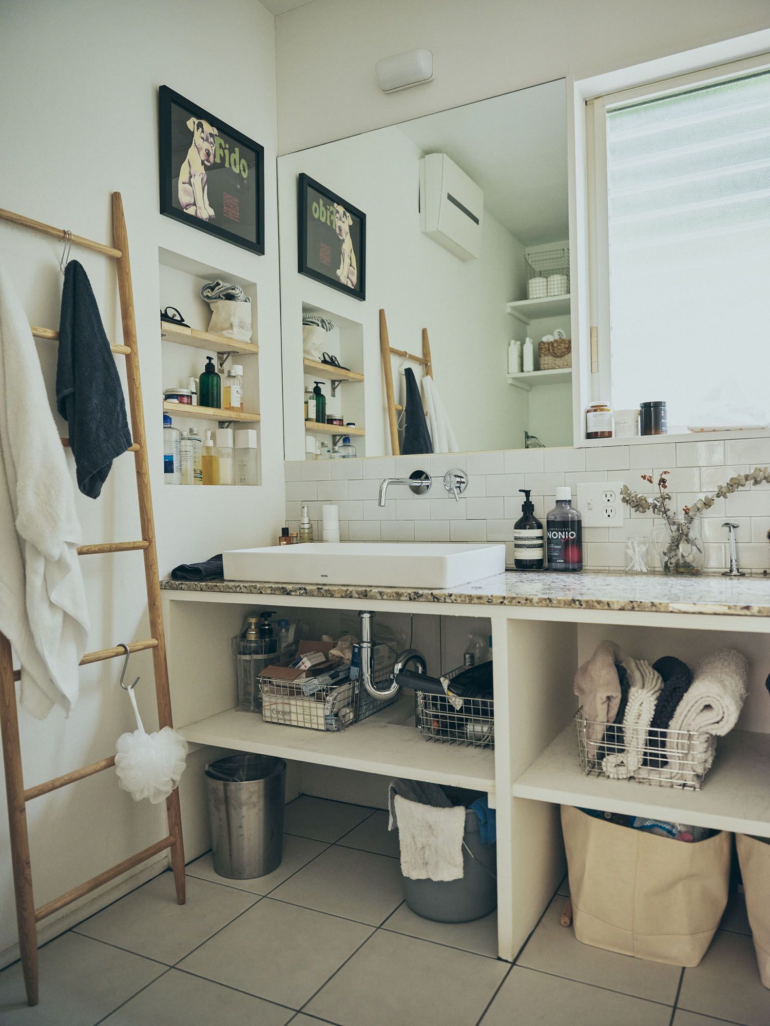 壁付けセパレート混合水栓 洗面用 サテン L248 | KB-TP007-04a-G141