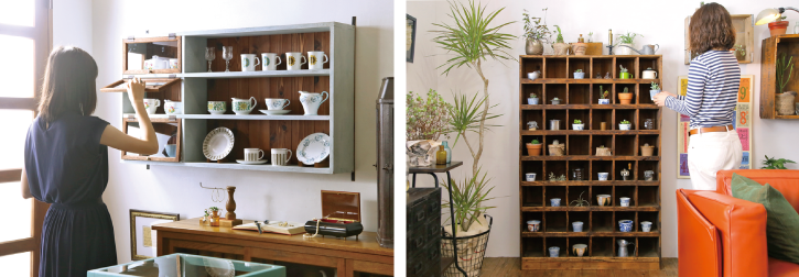 1145 薄型 升目のオープンラック 飾り棚 陳列棚 小物入れ ケース