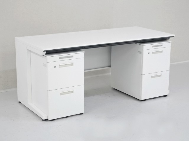 中古｜コクヨ｜iS［ワゴン：GT］｜平デスク（浅型引出し付き）1点