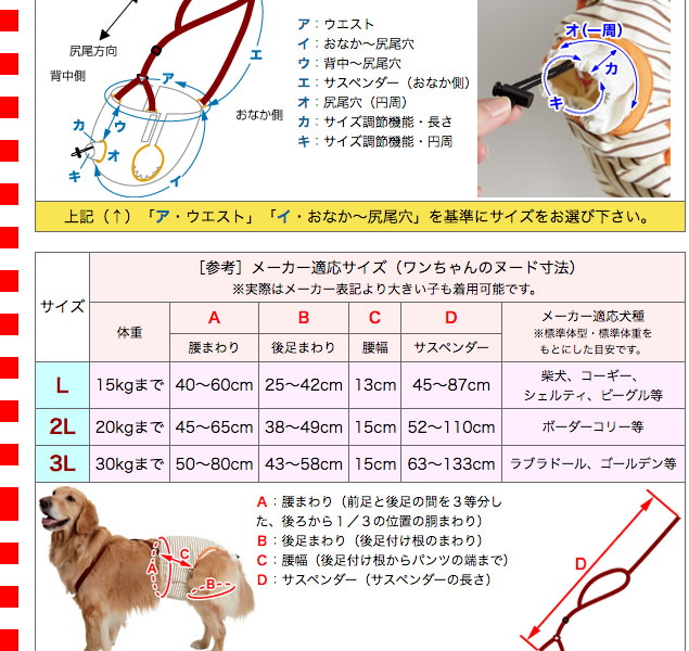 楽天市場】PETIO おむつパンツ（尻尾穴サイズ調節機能付）＜大型犬用