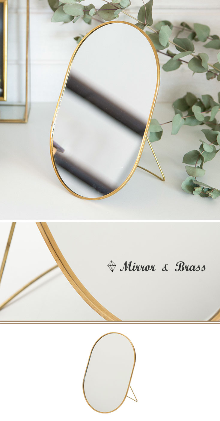 楽天市場】スタンドミラー オーバル型 Brass ブラス 真鍮フレーム 鏡