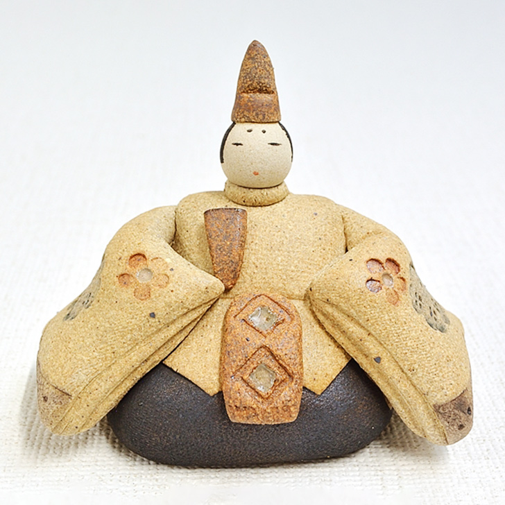 楽天市場】滝上真由美作 陶雛人形 島文すわり 黒台・屏風付き 陶人形