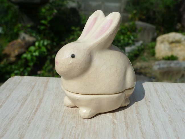 干支香合 兎 楽入 - 京焼清水焼 松韻堂