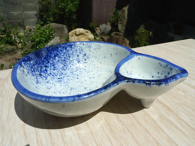 吹墨ひょうたん向付 松斎 - 京焼清水焼 松韻堂