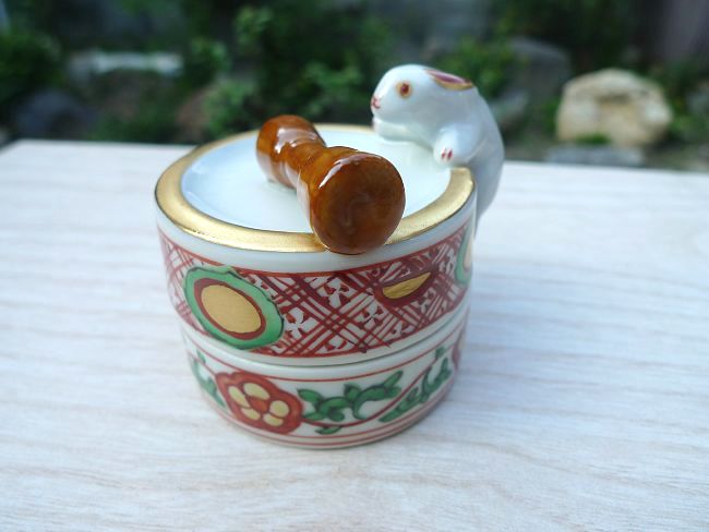 干支香合 白兎杵突 - 京焼清水焼 松韻堂