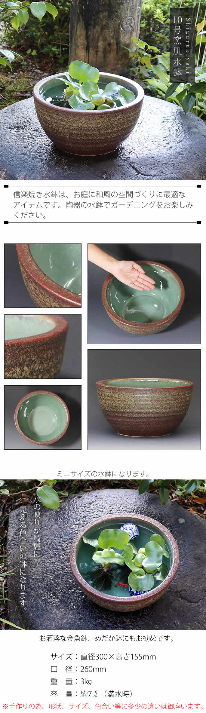 楽天市場】睡蓮鉢 メダカ鉢 めだか 鉢 金魚鉢 陶器 メダカ ビオトープ