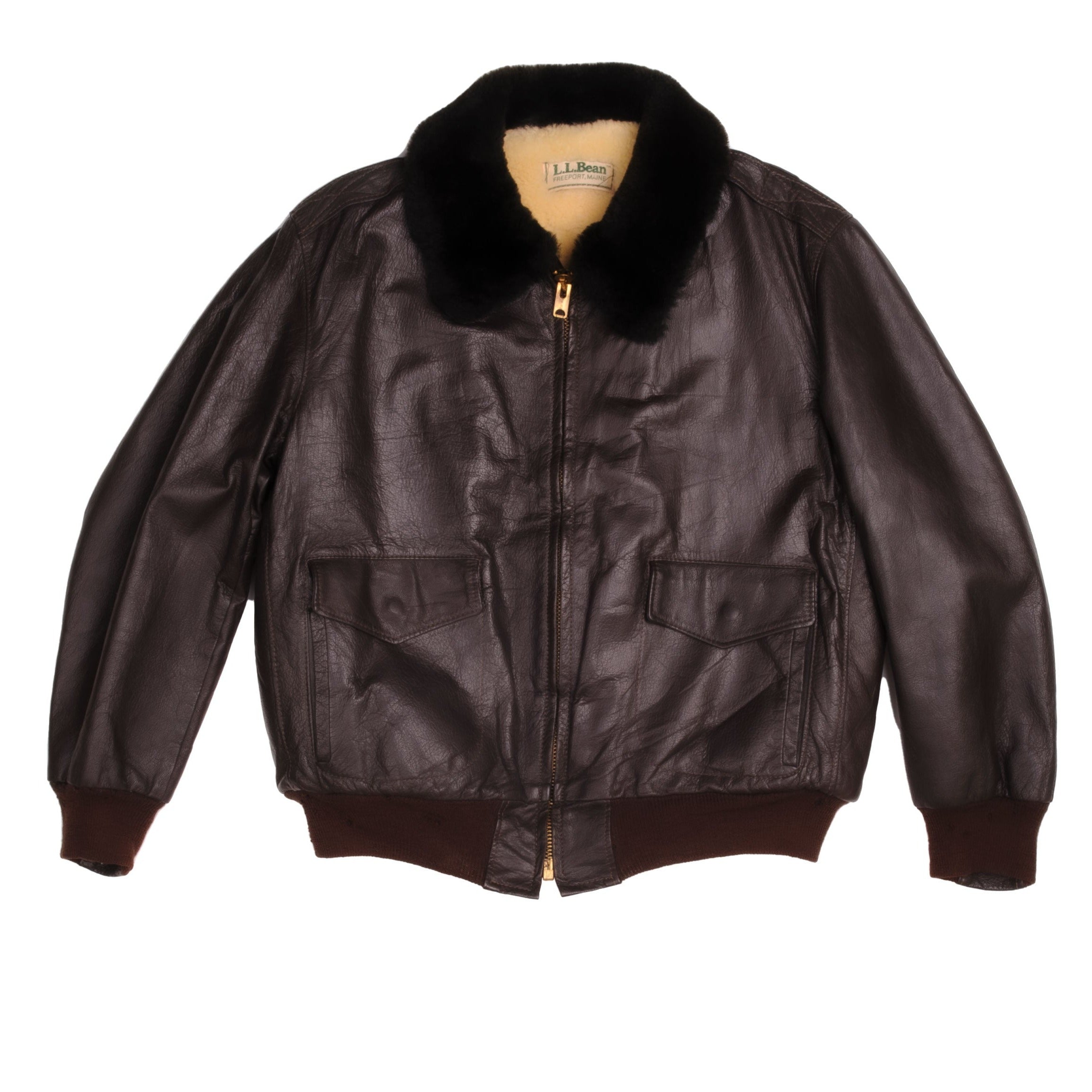 Vintage LL Bean G-1 Flight Bomber Jacket Mens 44 Shearling