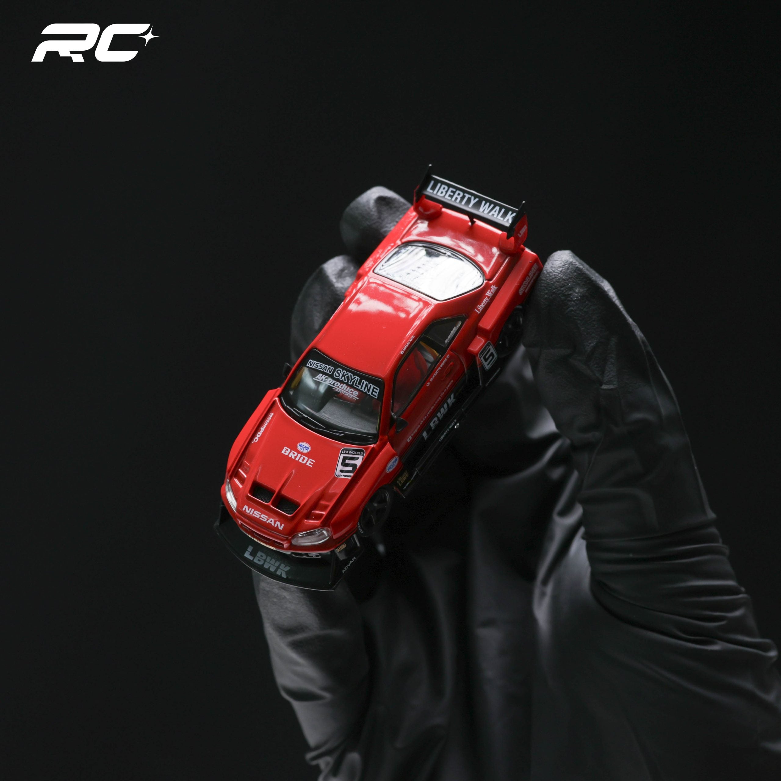 Red Diecast Motorcycles 1:64 Scale Mini GT Nissan LBWK 2 Pack