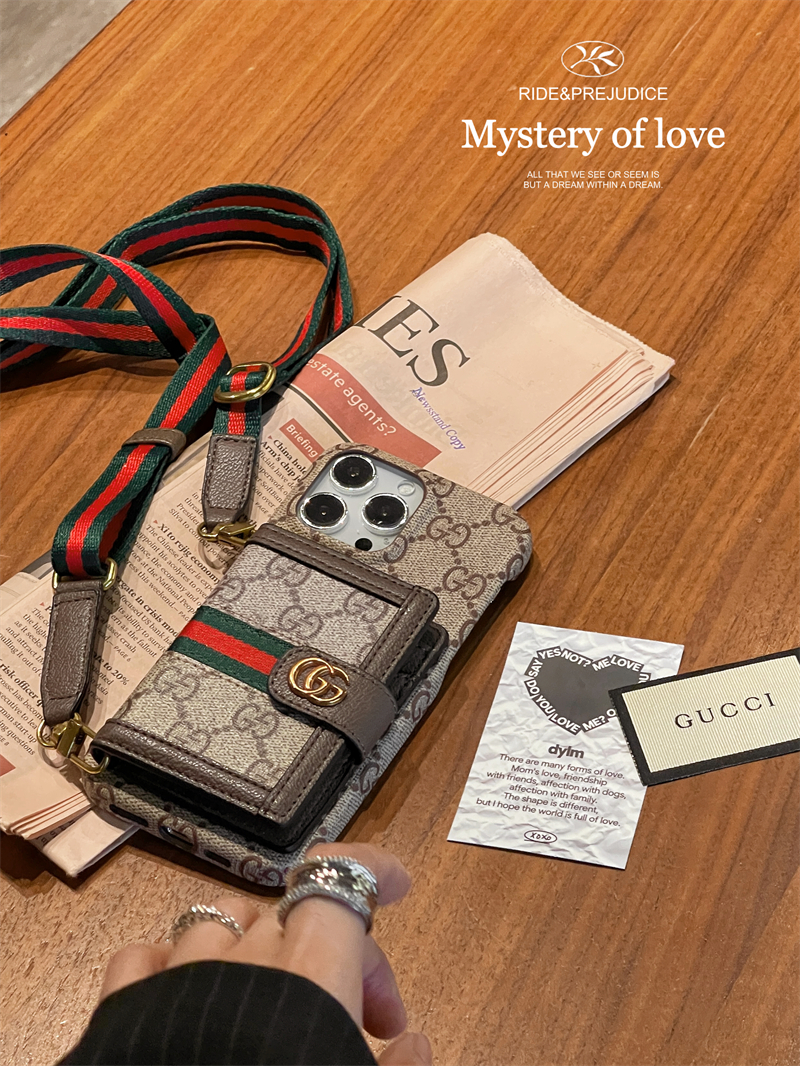 gucci iphone17/17promaxケース 肩掛け iphone16/16pro カバー ハイ