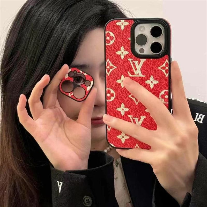 ヴィトン 風 iphone16 ケース iphone16pro/16promaxケース 赤