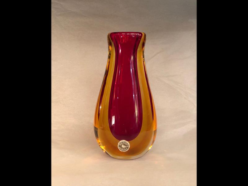 Murano Glass ムラノ カット 大型 花瓶 Murano Glass ムラノ カット