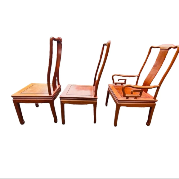 中国 唐木家具 花梨 ダイニングセット 無垢材 伸張テーブル 椅子6客