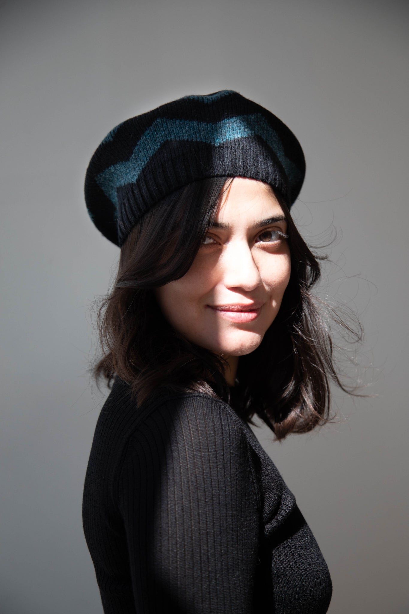 rennes — Jo Gordon | Zigzag Beret in Black & Lugano