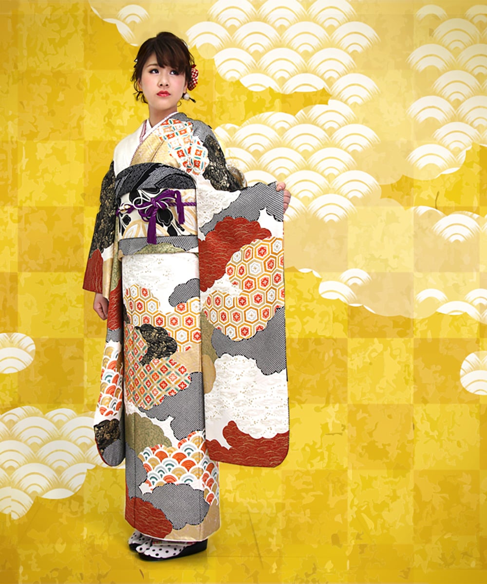 成人式/参列/振袖】古典文様手描き友禅エレガント☆手描き友禅古典文様